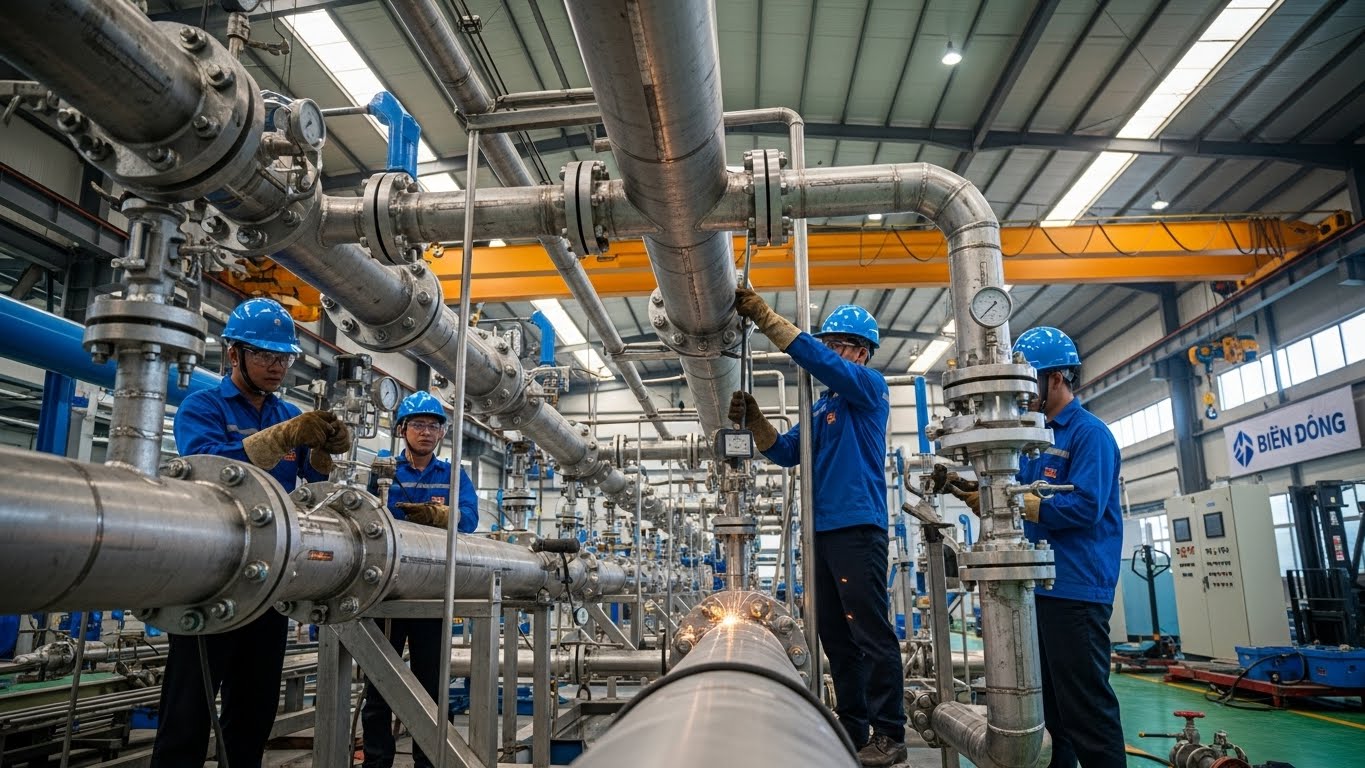 Lắp đặt hệ thống ống dẫn khí