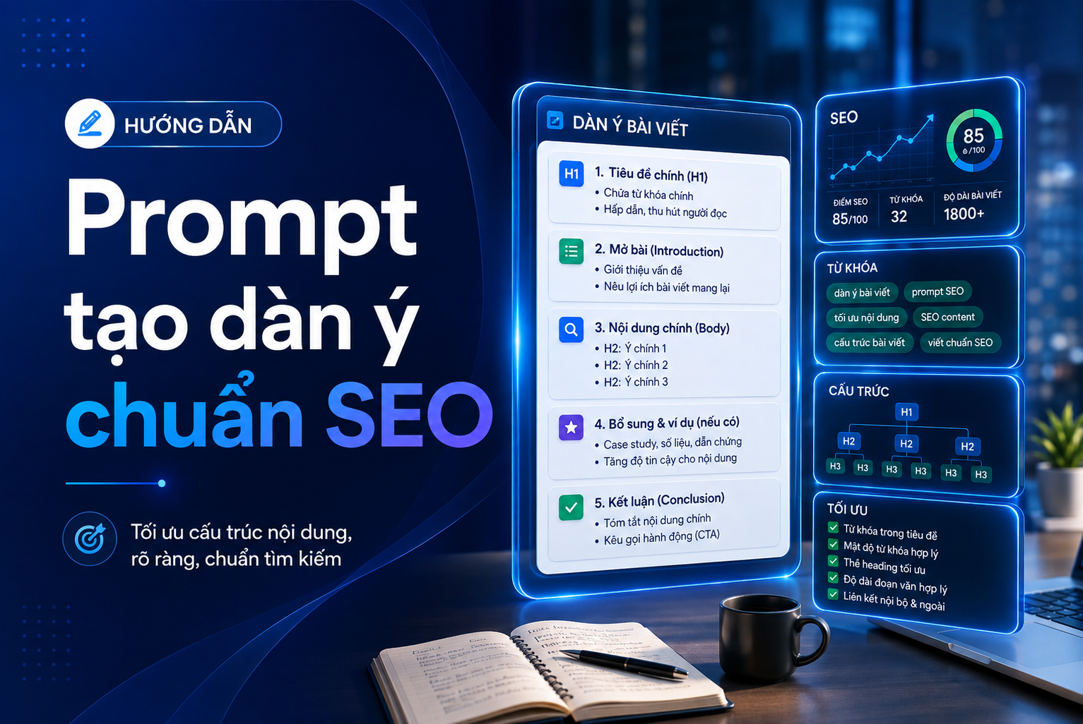 prompt tạo dàn ý bài viết chuẩn SEO