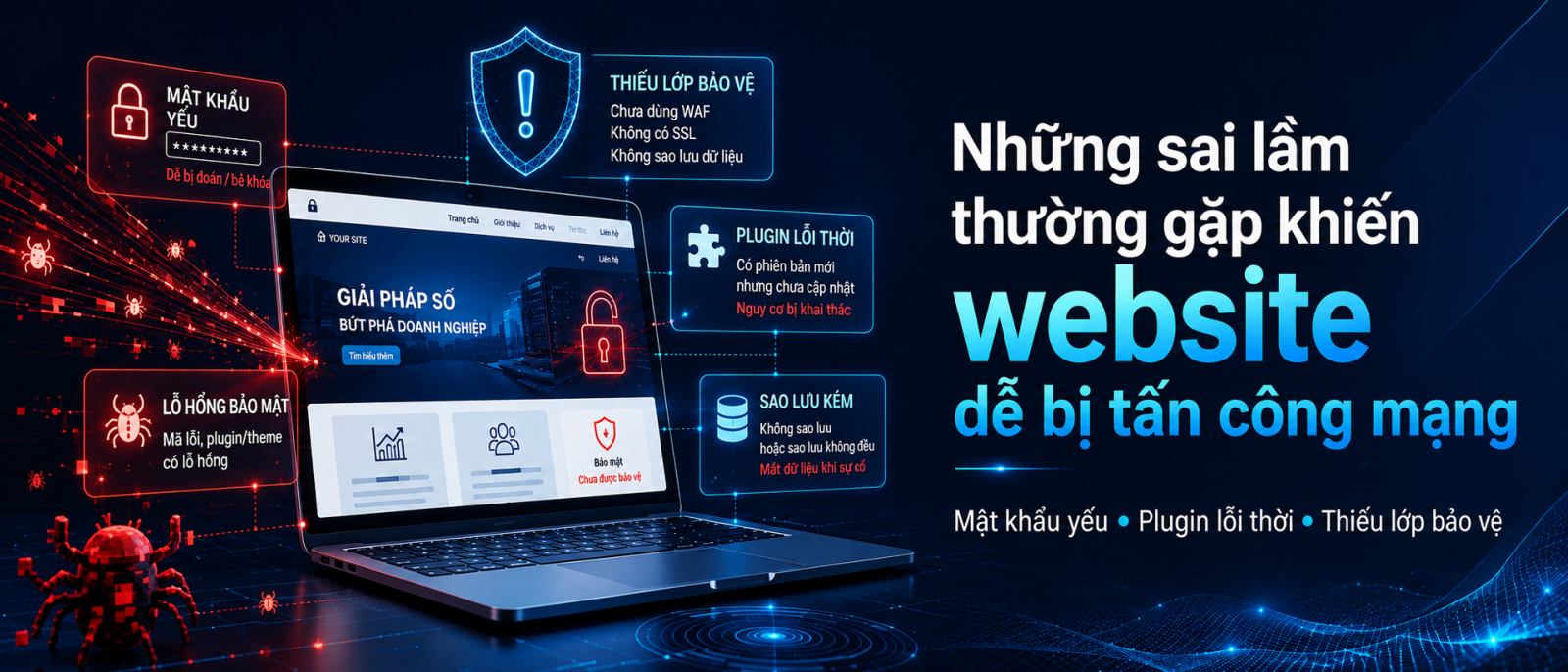 Sai lầm thường gặp khiến website dễ bị tấn công mạng